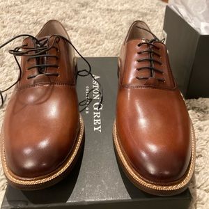 Aston grey size 8.5 dress shoes brown mens
